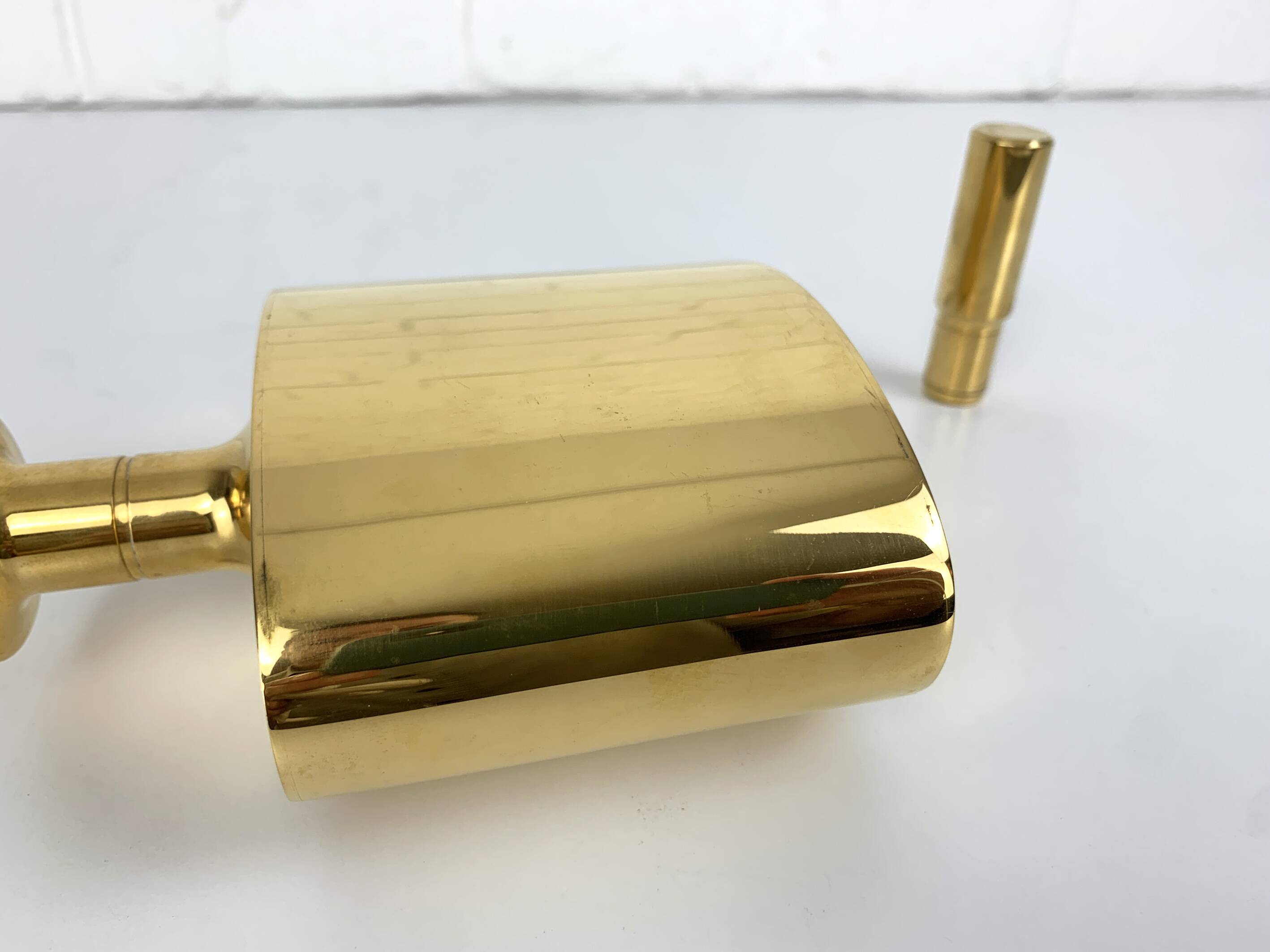 23 carat gold plated brass carafe, Pierre Forssell for Skultuna, 1960