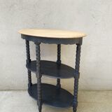 Patinated blackened wood oval gueridon