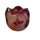 petit vase boule verre multicouche dégagé a l'acide de cassis et rechaussé de peinture signé Theodor