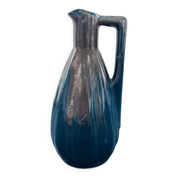 Pichet art déco bleu paon