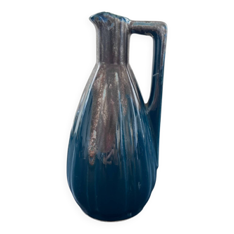Peacock blue art deco pitcher