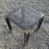 Small square black tubular side table