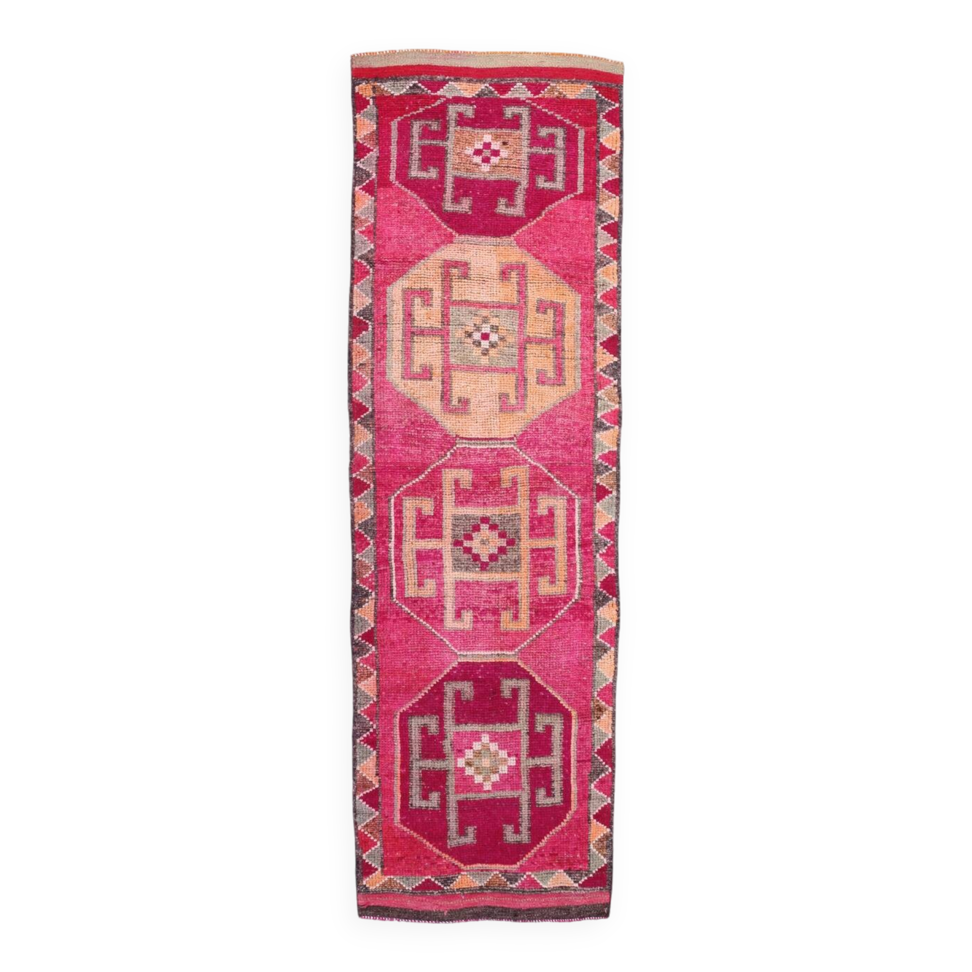 3x10 pink red turkish vintage runner rug, 101x323cm sk 18180 free shipping