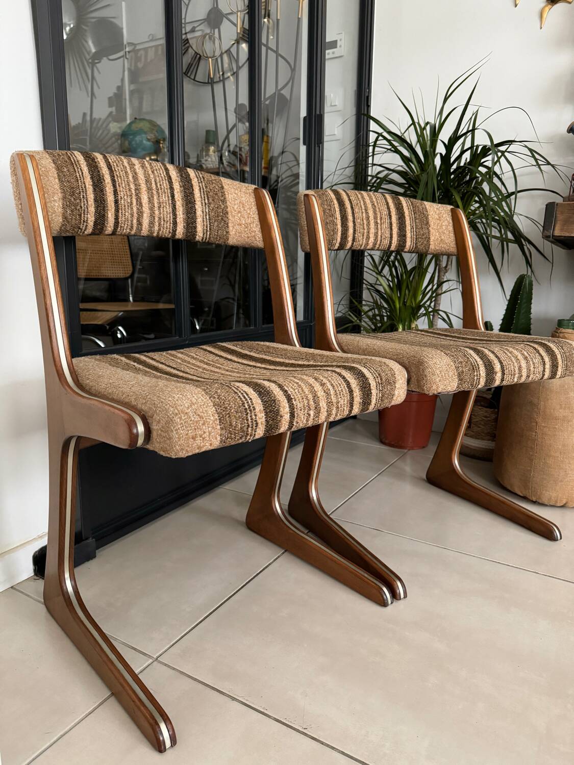 Pair of vintage Baumann Kangaroo chairs