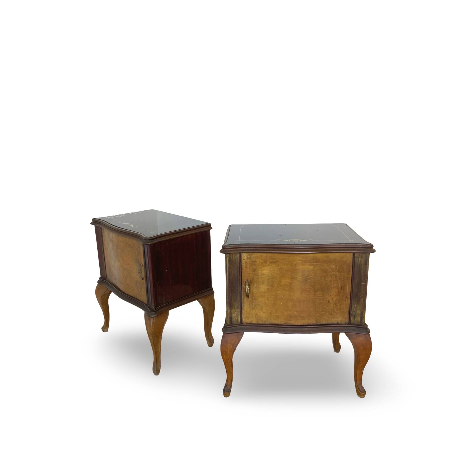 Tables de chevet/commodes Chippendale italiennes, années 1940/1950.