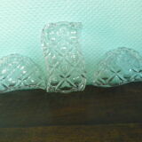 Aperitif servant, sauce, with 3 glass ravines and gold metal support - Design - 60s