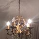 Chandelier 5 branches in bronze and crystal