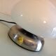 Bedside lamp in white opaline and chromed metal, 70s-80s