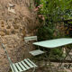 Almond green metal garden furniture