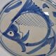 Chinese dish plate with blue carp decor