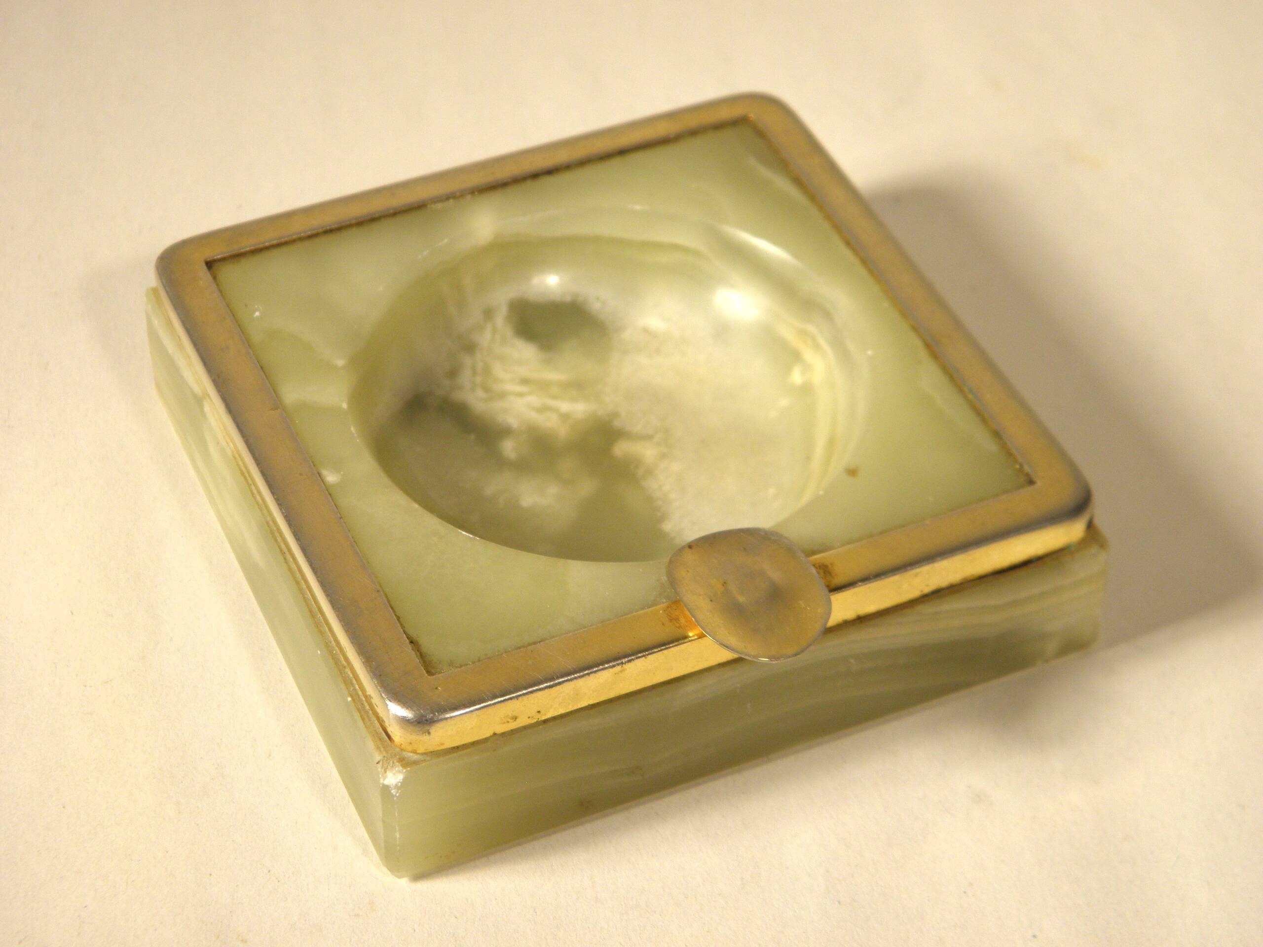 Onyx and gold metal ashtray