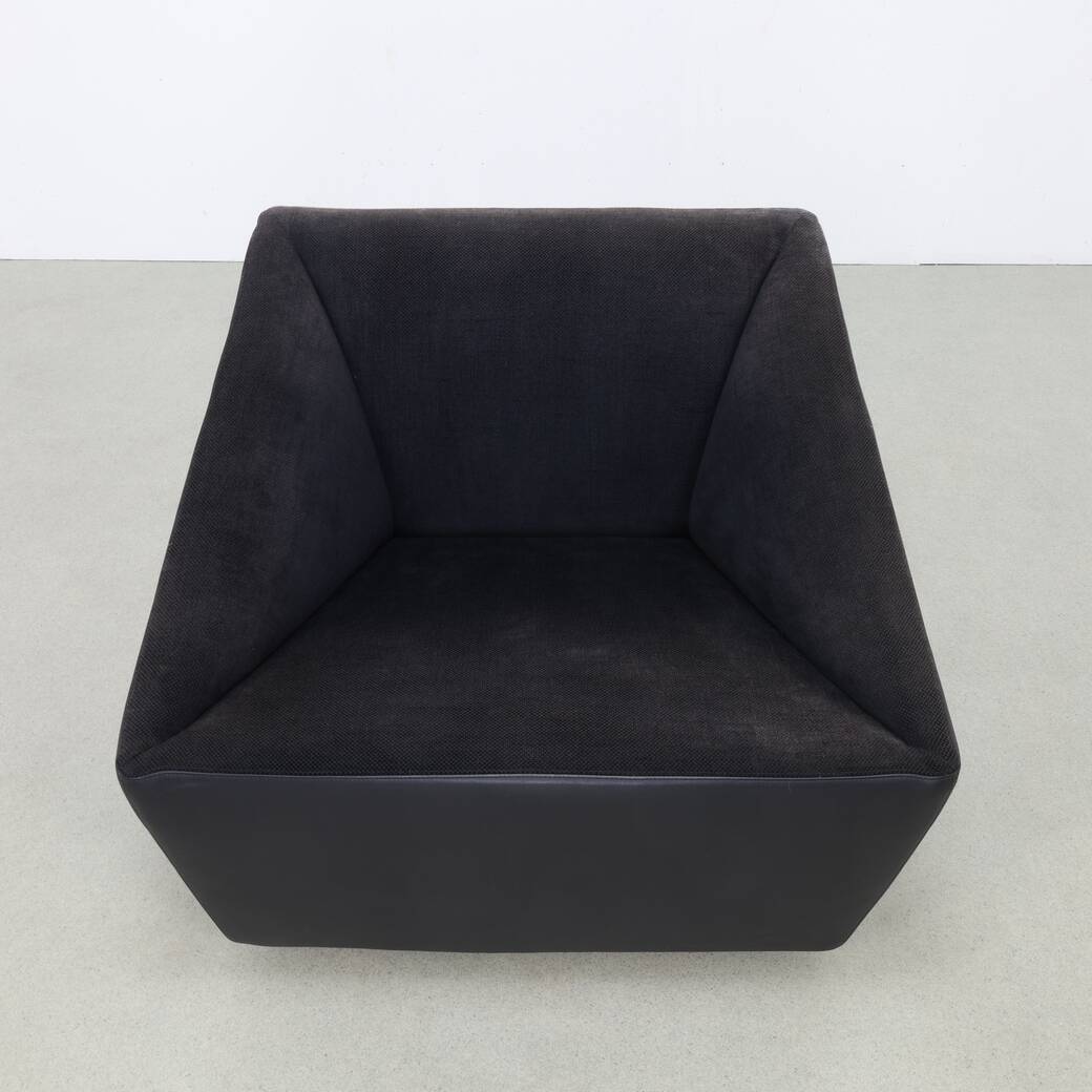 Postmodern Lounge Chair in Leather on wheels by COR