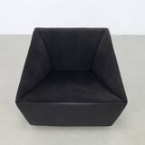 Postmodern Lounge Chair in Leather on wheels by COR