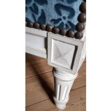 Blue velvet armchair in louis XVI style