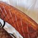 Set of 6 Vintage Cognac Leather Dining Chairs: Quilted Industrial Armchair