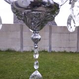 5-light chrome metal chandelier with Italian design stamps