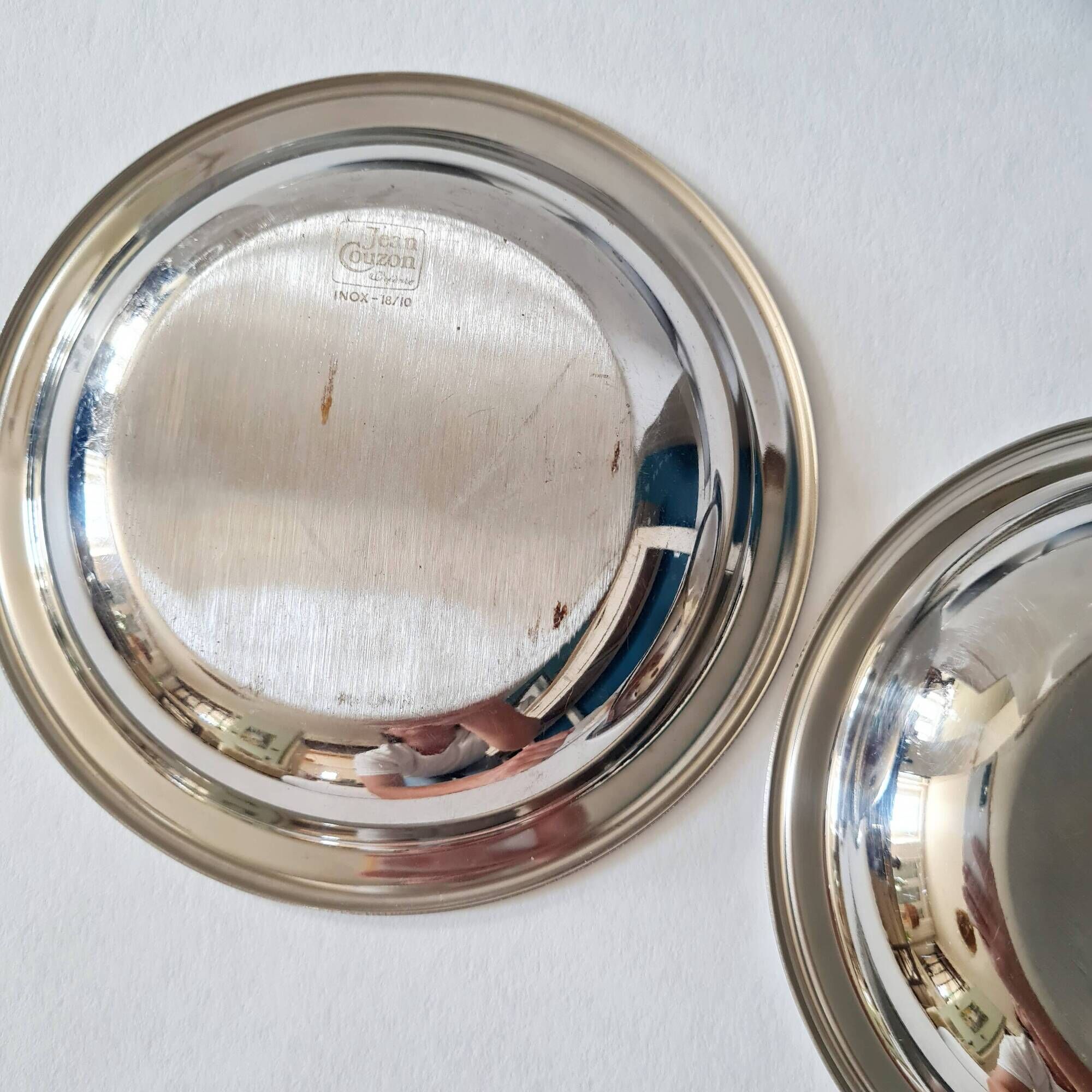Set of 5 small stainless steel 18/10 bowls by Jean Couzon Silversmith - vintage
