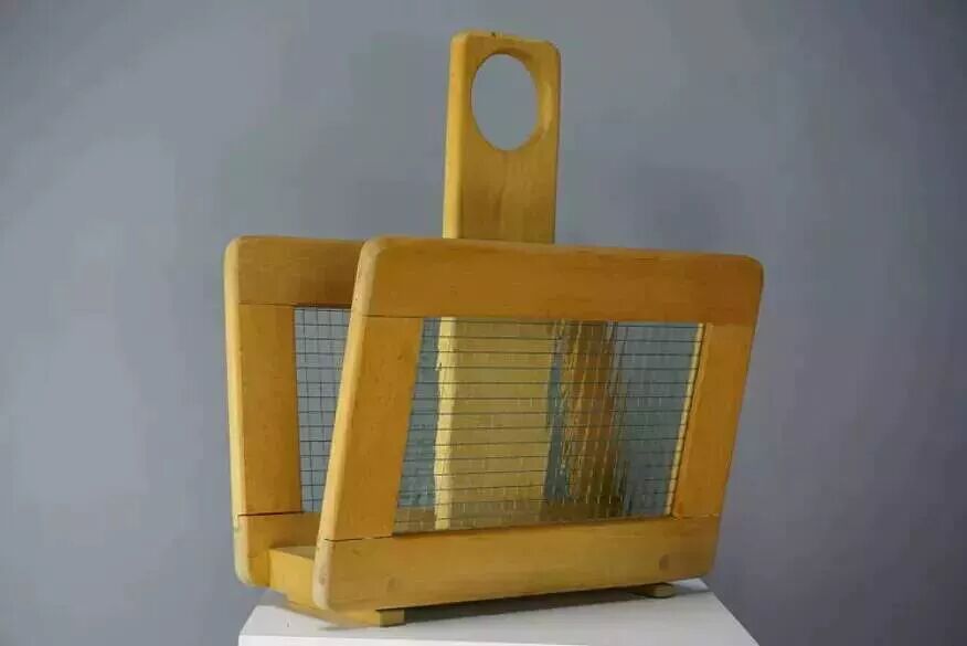 Wooden and glass magazine rack