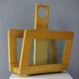 Wooden and glass magazine rack