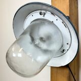 Industrial Blue Painted Factory Lamp Wall Light from Elektrosvit, 1960s