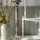 Old church candlestick in silver-plated metal