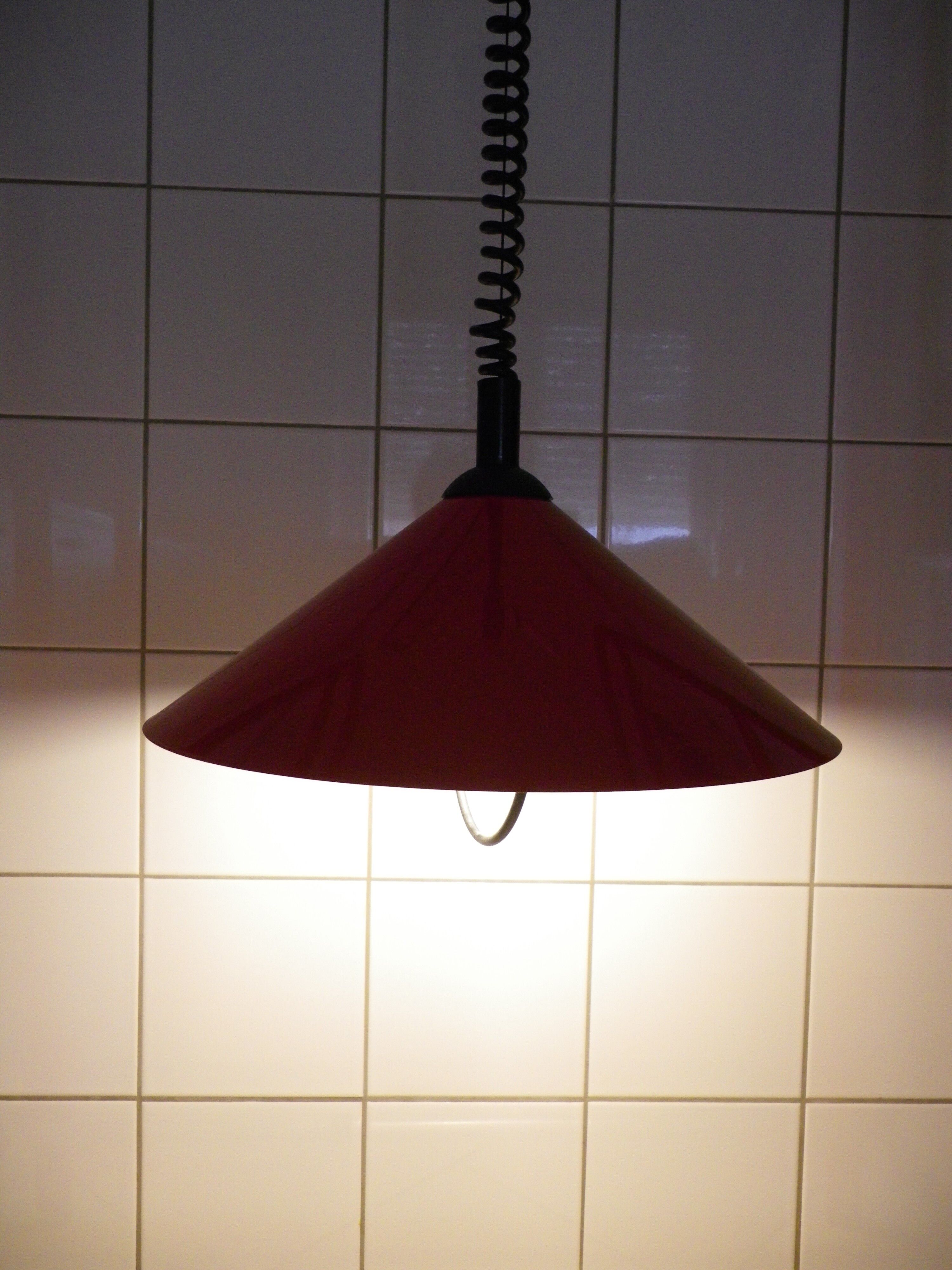 "Up and down" steel enamelled red 1980s hanging