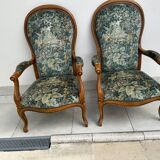 Lot of 2 Voltaire armchairs