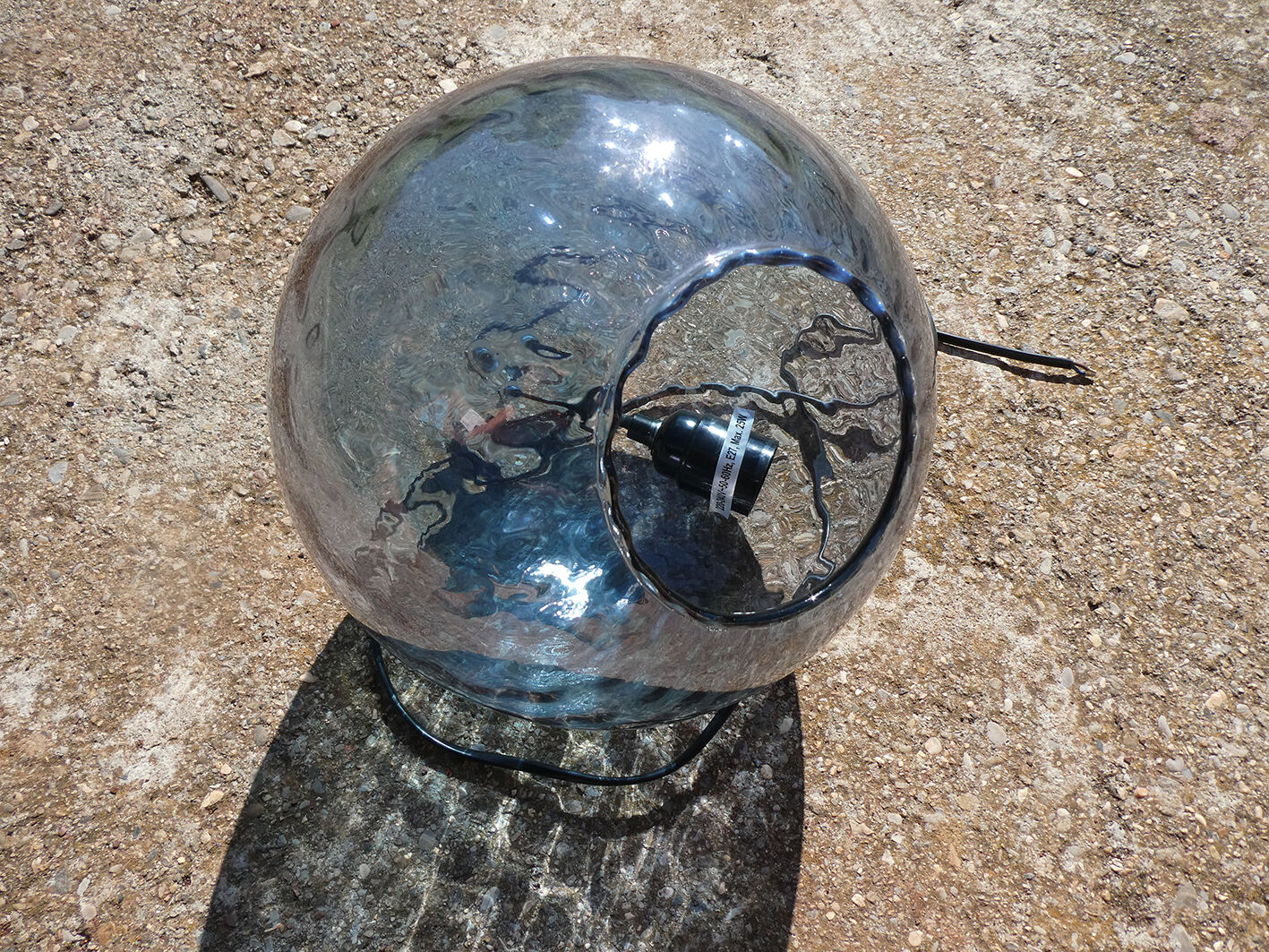 Vintage blue glass suspension