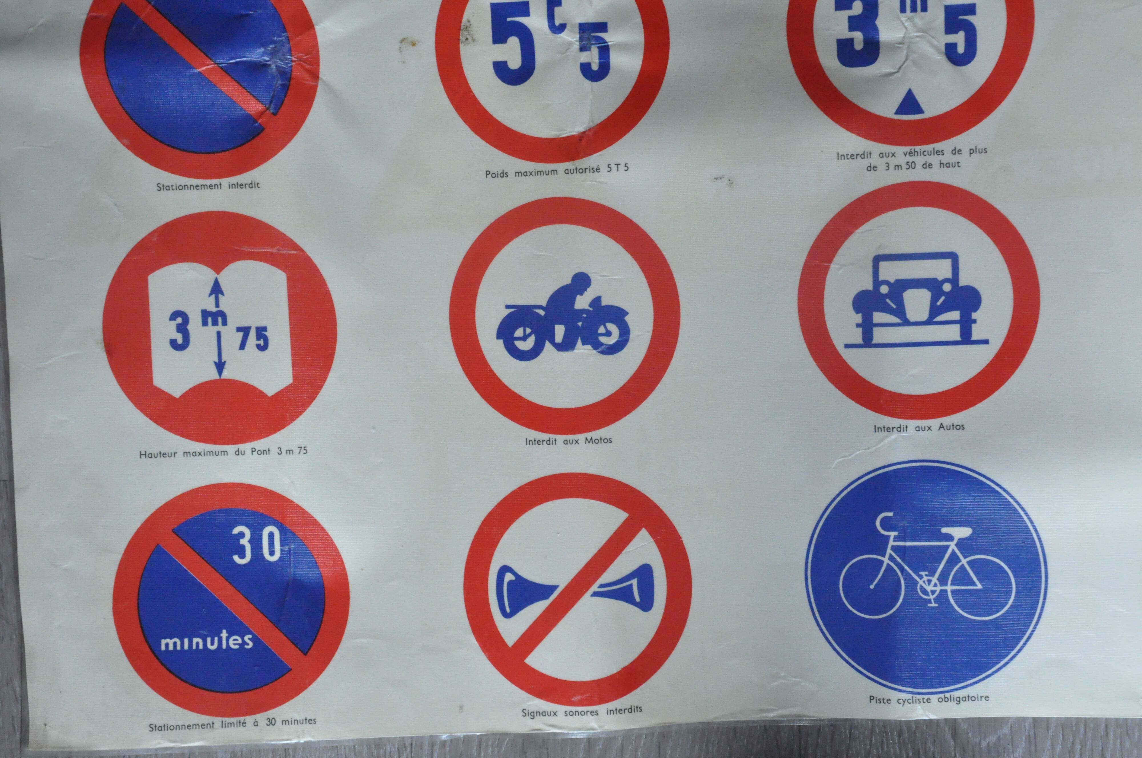 Old driving school poster highway code collection deco garage workshop