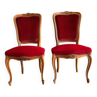 Lot de 2 Chaise hêtre + velour