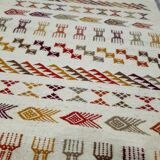 Hand-woven margoum rug in natural wool