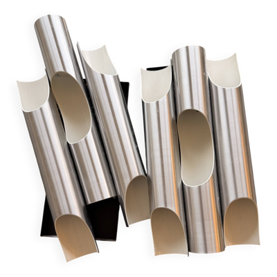 Appliques cylindriques chromes Fuga Maija Liisa Komulainen pour Raak 60s