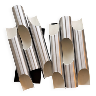 Chrome cylindrical appliques Fuga by Maija Liisa Komulainen for Raak 60s