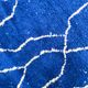 Berber rug Beni Ouarain Majorelle blue with white patterns 1.45x1.08m