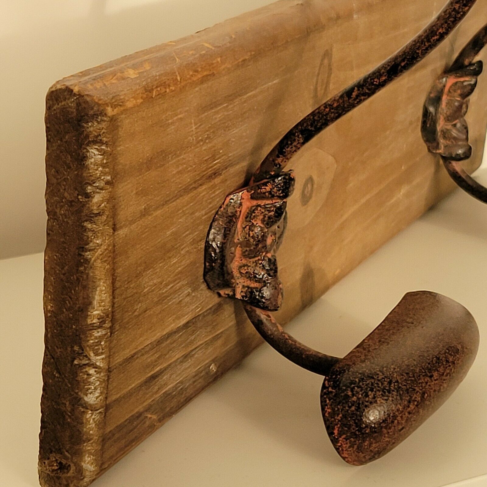 Wall coat rack with 2 hook hooks old style