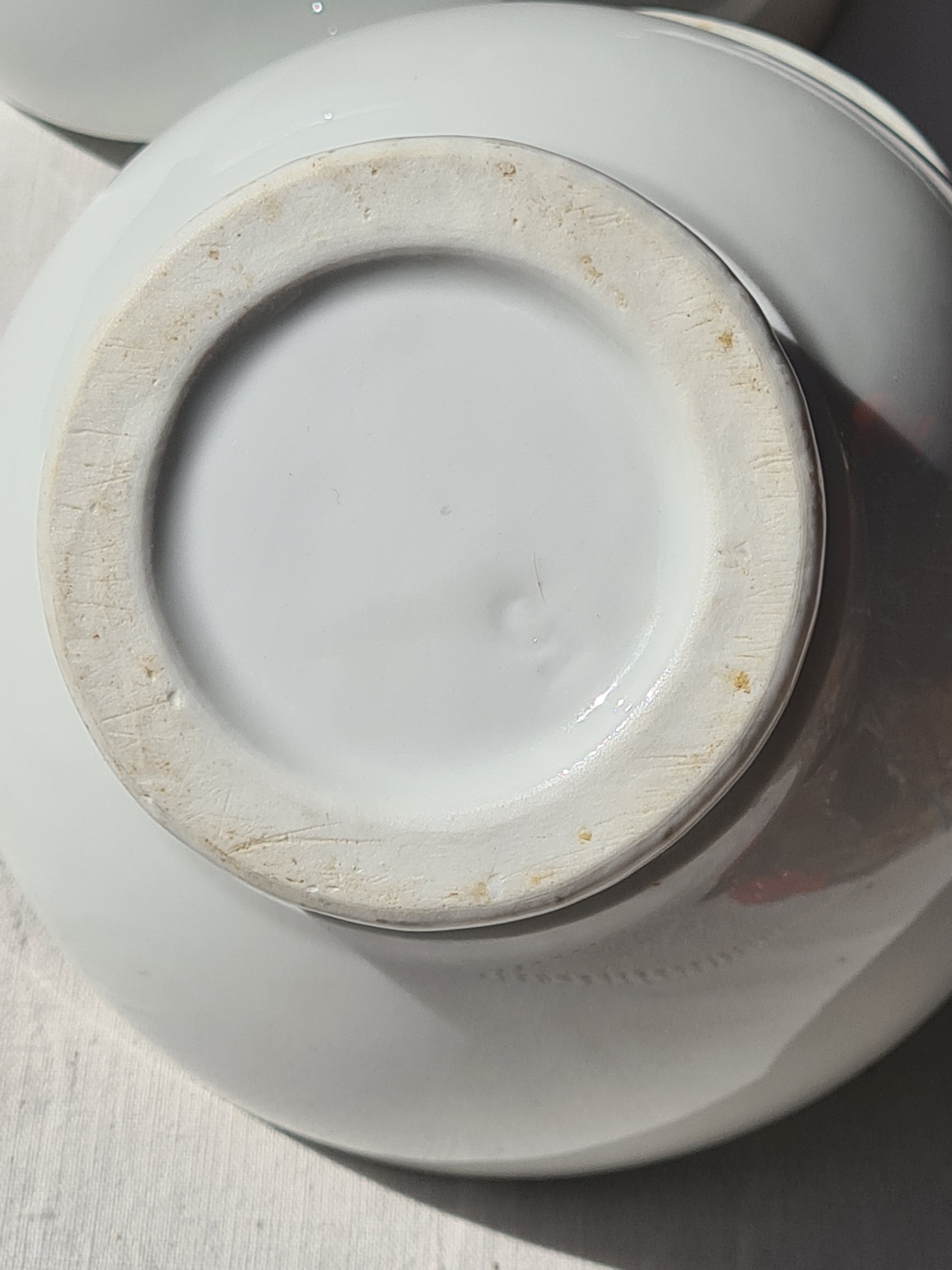 Four bowls made of thick white porcelain