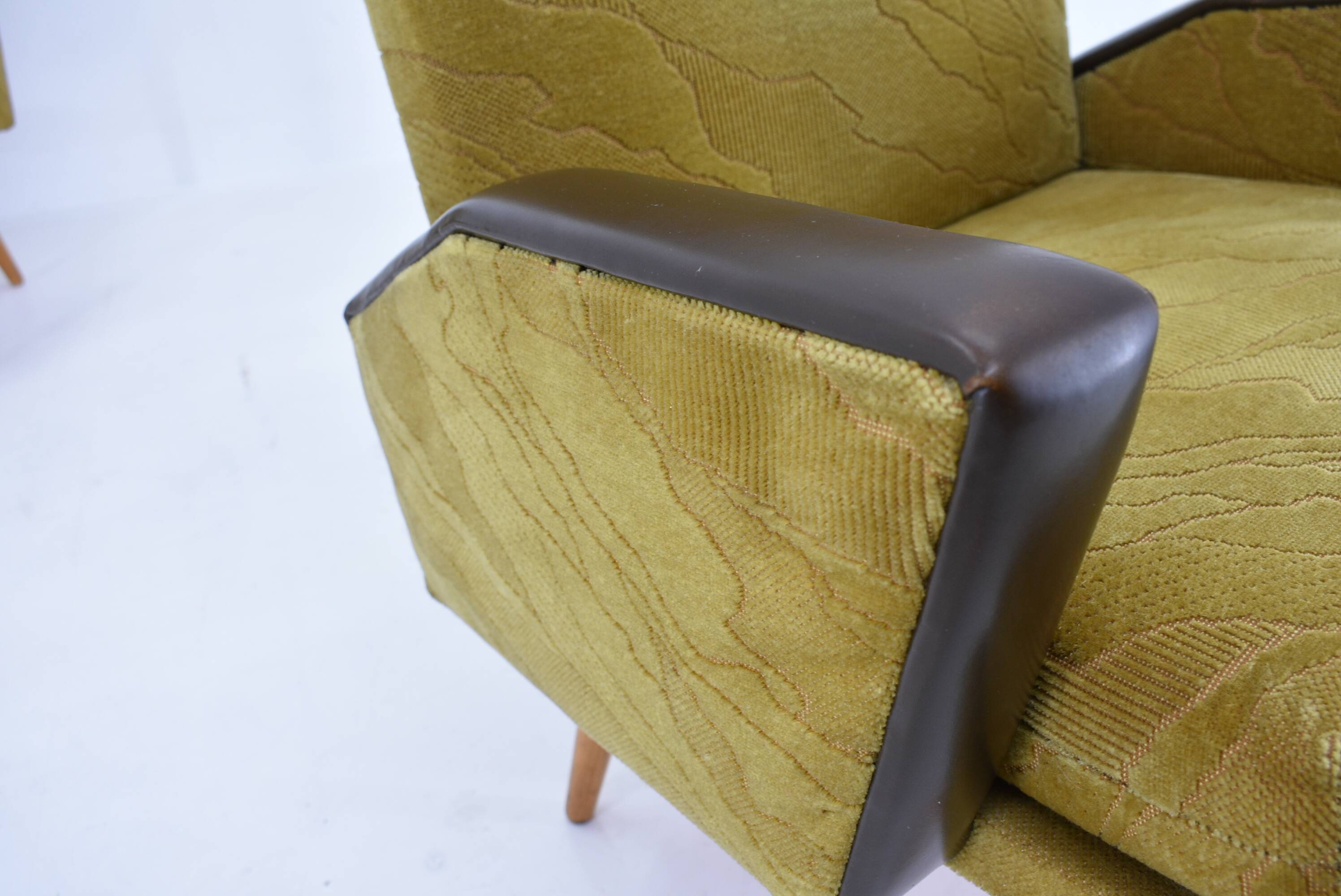 Midcentury Leather Armchairs Designed by Miroslav Navrátil, 1970s