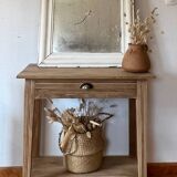 Art Deco dressing table in solid raw oak with 1 drawer
