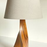 Geometric table lamp olive wood