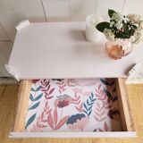 Small renovated Art Deco console in nude colour.
