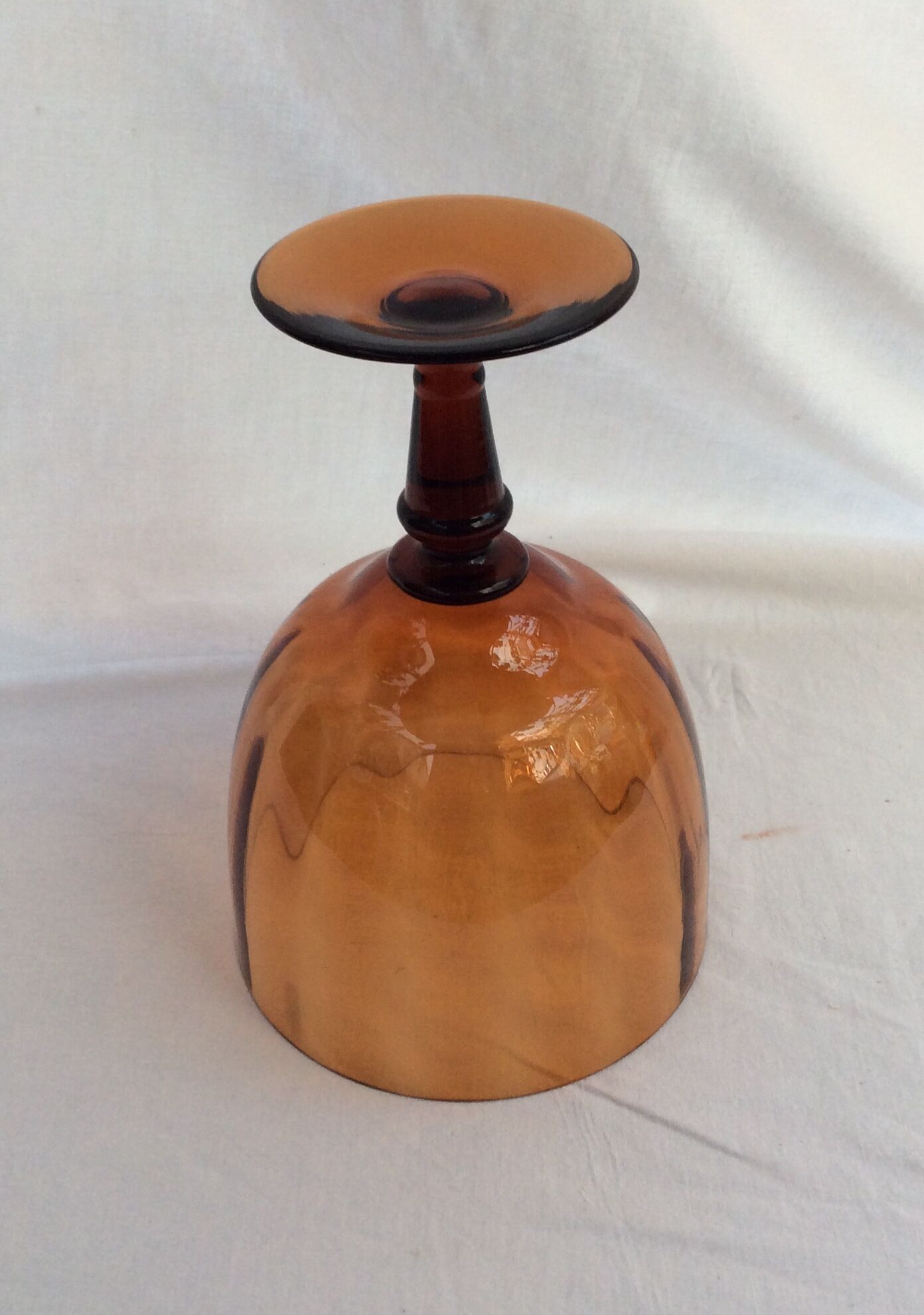 Amber colored glass vase