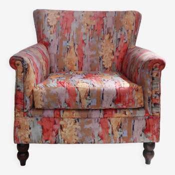 80's fauteuil made with chintz fabric
