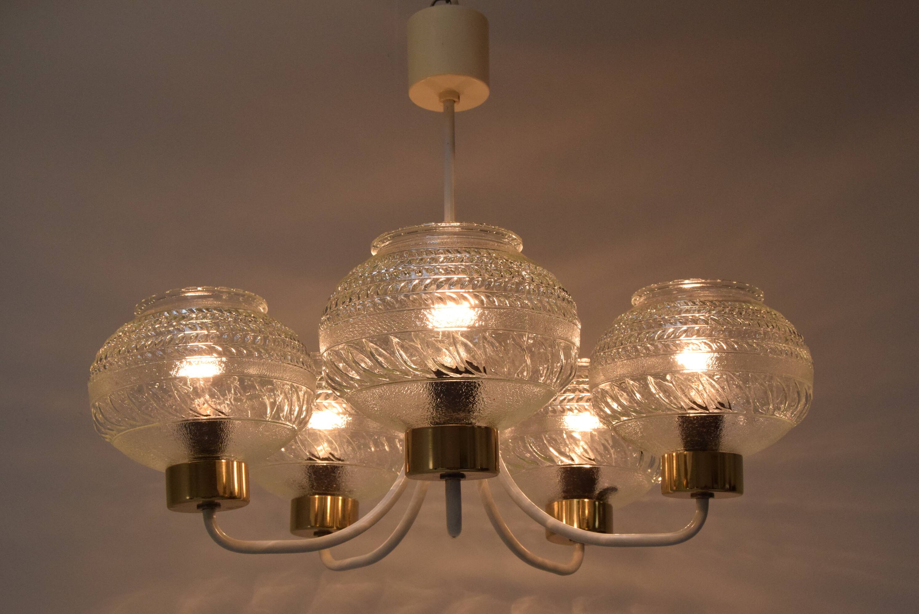 Mid-century chandelier by instala jilove u decina,1970's.