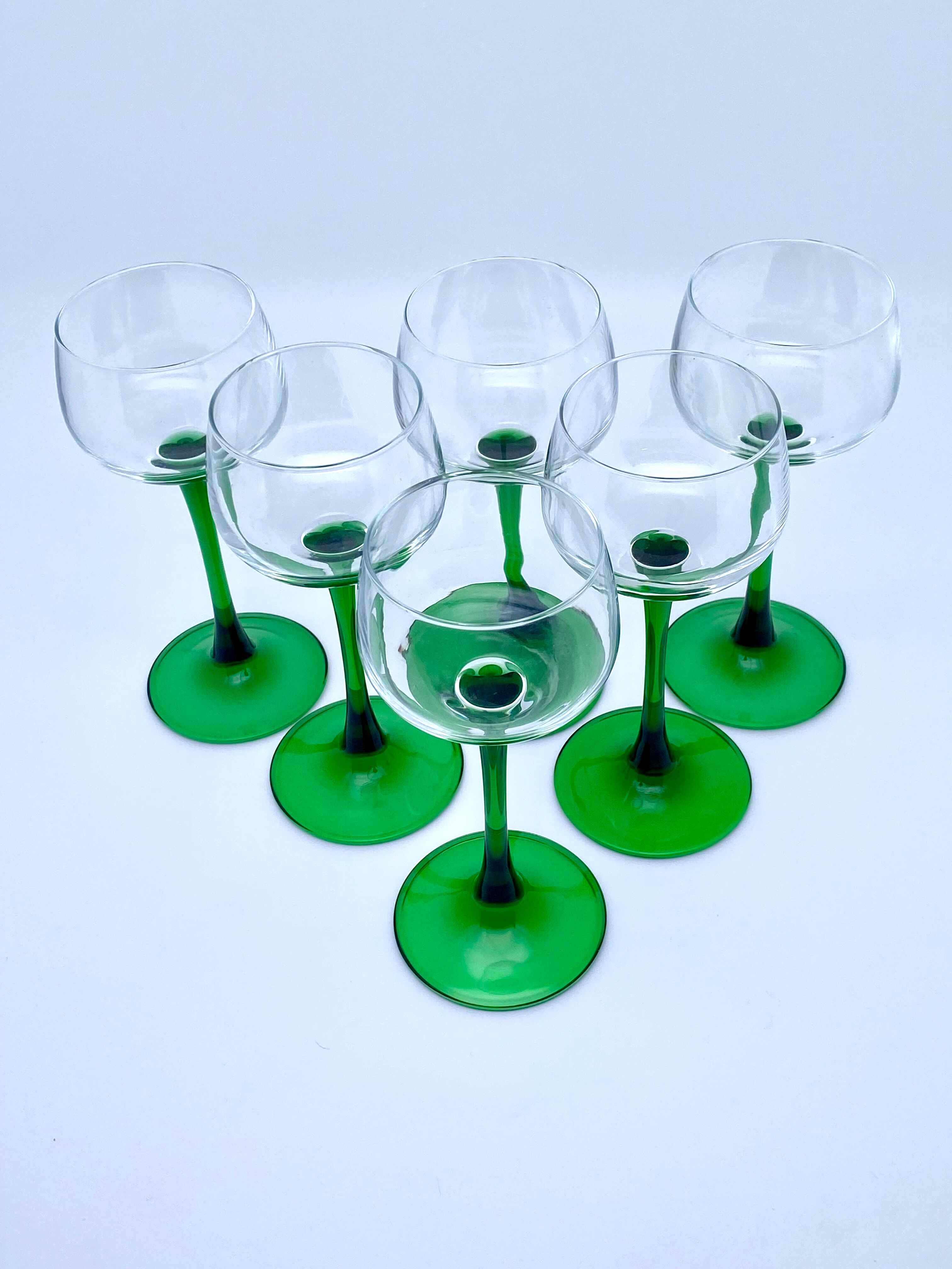 Alsace wine glasses on foot