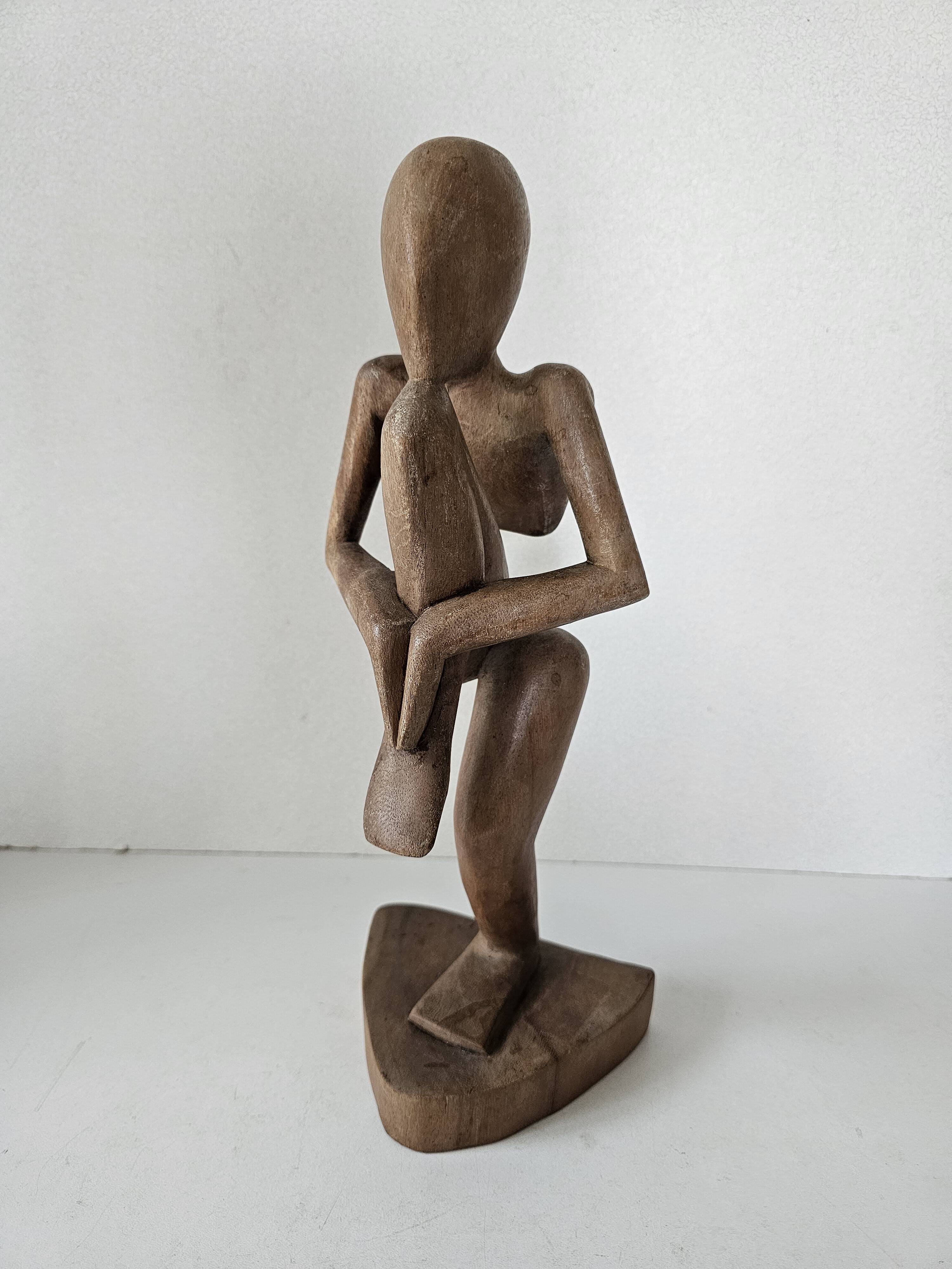 Wooden sculpture / statuette Zen character Yoga position