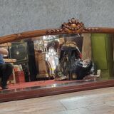 Huge Louis XVI style half-moon mirror in mahogany circa 1850