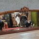 Huge Louis XVI style half-moon mirror in mahogany circa 1850