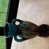 Amphora vase in slurry, glazed ceramic style vallauris vintage