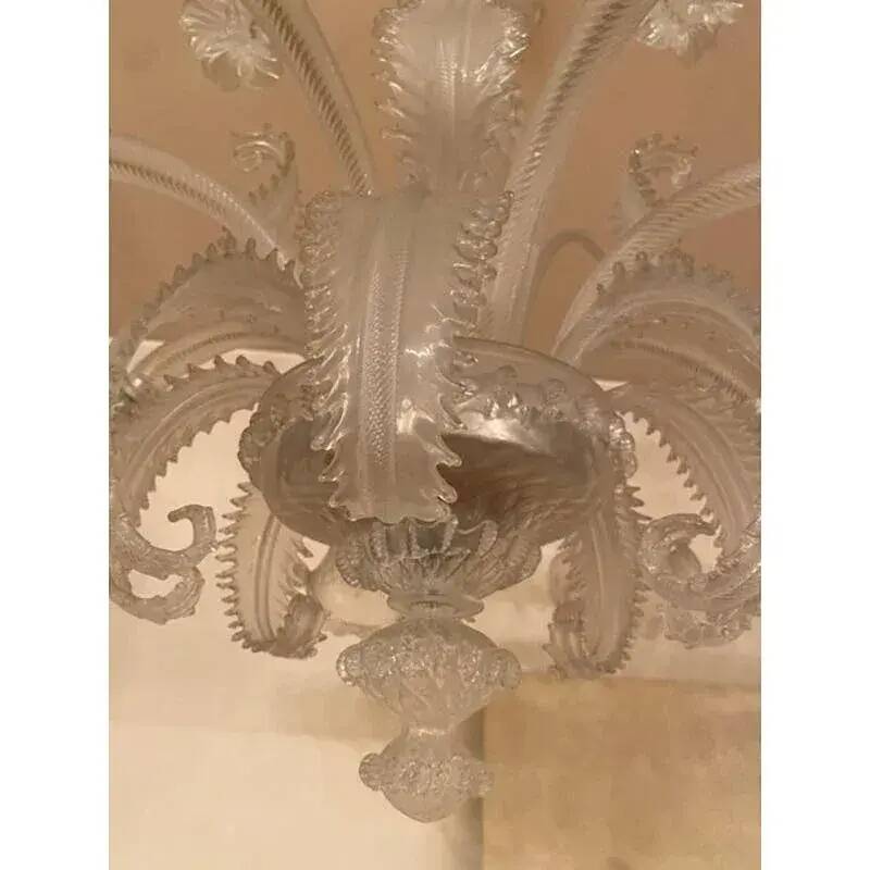 Italian Style Murano Glass in Transparent and Sand Chandelier by Simoeng