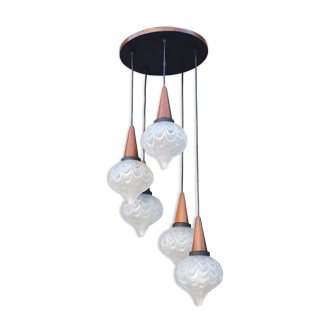 Lustre spiral waterfall, opaline teak 1960